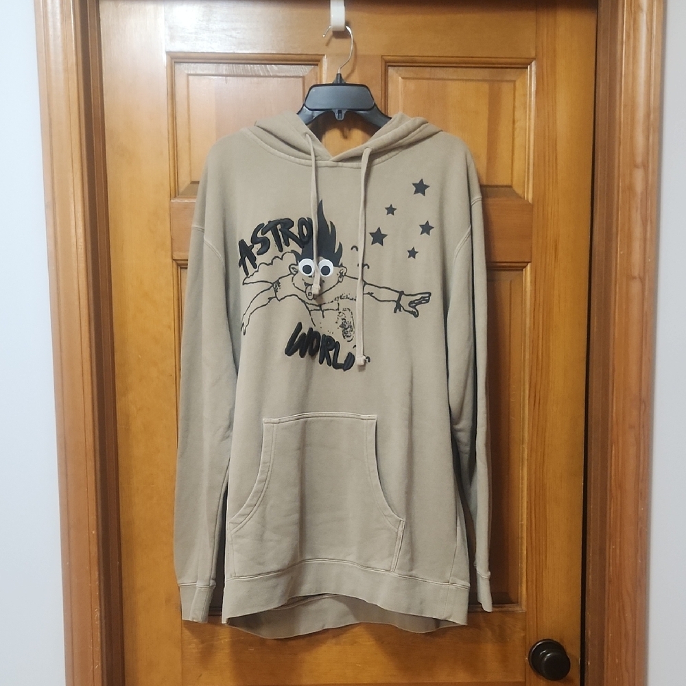 Astroworld Tan/Black Hooded Sweatshirt, Men's Size XL, EUC